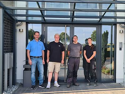 Gruppenfoto mit von links Wilhelm Tiemeyer, Lennard Harmeyer, Fabian Fietz, Hanna Bexter
